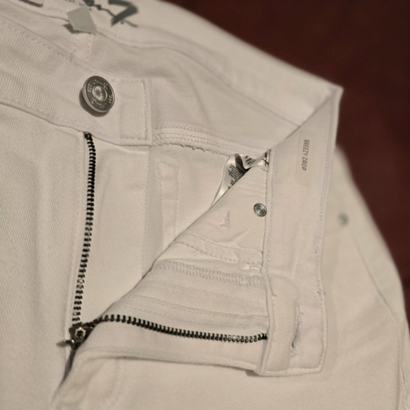 Seven7 Womens Breezy Crop High Rise Skimmer Cropped Raw Hem Jeans White Size 8 - Picture 5 of 8
